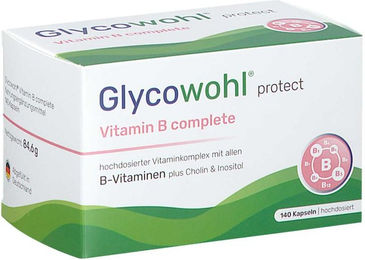 Glycowohl B-Komplex mit Inositol und Cholin Kapseln 140 Stück vegan glutenfrei laktosefrei – Bild 1 von 3