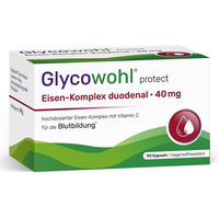 Produktbild von Glycowohl Eisen-Komplex Duodenal 40 mg mit Vitamin C Kapseln vegetarisch 90 Stück