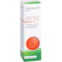 Produktbild von Glycowohl Vitamin D3 1000 IE und K2 30 µg Tropfen vegan glutenfrei laktosefrei 20 ml