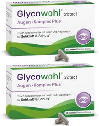 Glycowohl Vitamin-Kombination Augenkomplex mit Lutein und Vitamin A + E Kapseln vegan für Senioren 120 Stück – Bild 1 von 1