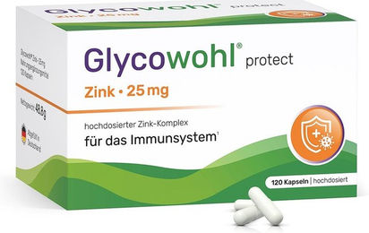 Glycowohl Zink-Komplex 25 mg Kapseln vegan ohne Zusatzstoffe 120 Stück – Bild 1 von 2