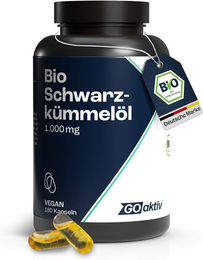 GOaktiv Bio Schwarzkümmelöl Kapseln ohne Zusatzstoffe 180 Stück – Bild 1 von 1