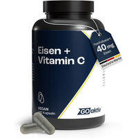 Produktbild von GOaktiv Eisen und Vitamin C Kapseln mit Eisen-Bisglycinat vegan und ohne Zusatzstoffe 180 Kapseln