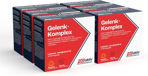 GOaktiv Gelenk-Komplex Kapseln mit Hyaluronsäure, Glucosamin und Chondroitin, laktosefrei und glutenfrei, 720 Kapseln – Bild 1 von 6