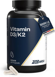 GOaktiv Vitamin D3+K2 5000 IE Kapseln 180 Stück vegan – Bild 1 von 1