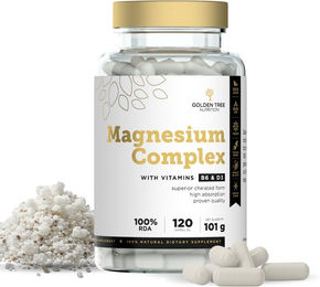 Golden Tree Magnesium Komplex Kapseln, 120 Stück, zuckerfrei und ohne Zusatzstoffe – Bild 1 von 4