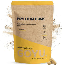 GOYU Bio Flohsamenschalen Kapseln 500 mg vegan ohne Zusatzstoffe 60 Kapseln – Bild 1 von 5