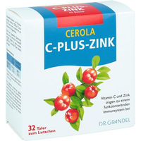 Produktbild von Grandel Cerola C plus Zink Lutschtabletten mit Acerola und Hagebutte, glutenfrei und laktosefrei, 32 Stück