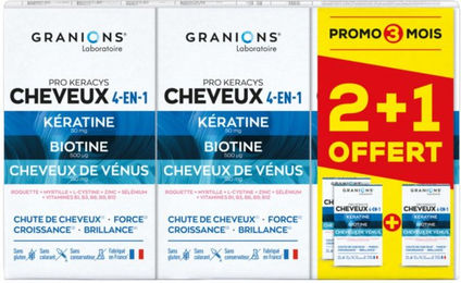Granions Pro Keracys Haar 4in1 Tabletten mit Zink, Biotin und Selen, glutenfrei und laktosefrei, 270 Tabletten – Bild 1 von 1