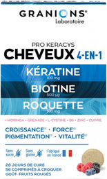 Granions Pro Keracys Haar Lutschtabletten mit Zink, Biotin und Selen, 56 Stück, zuckerfrei, glutenfrei und laktosefrei – Bild 1 von 1