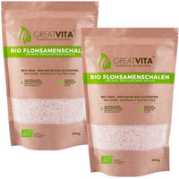 Produktbild von GreatVita Bio Flohsamenschalen Pulver 2x500g
