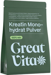 GreatVita Kreatin Monohydrat Pulver vegan ohne Zusatzstoffe – Bild 1 von 3