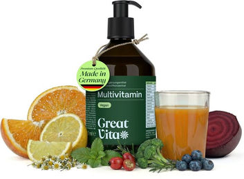 GreatVita Mikronährstoffkonzentrat Flüssig Vegan Glutenfrei Laktosefrei Ohne Zusatzstoffe für Erwachsene und Kinder – Bild 1 von 3