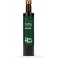 Produktbild von GreatVita Schwarzkümmelöl kaltgepresst und gefiltert vegan ohne Zusatzstoffe 2x 500 ml