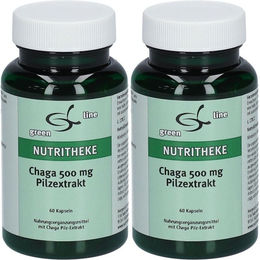 green line NUTRITHEKE Chaga Pilzextrakt 500 mg Kapseln 60 Stück – Bild 1 von 1