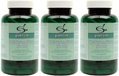 green line NUTRITHEKE Hyaluronsäure 50 mg Kapseln 120 Stück laktosefrei glutenfrei ohne Zusatzstoffe – Bild 1 von 1
