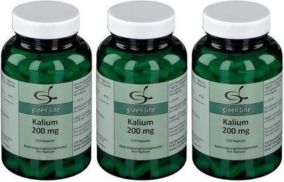 green line NUTRITHEKE Kalium 200 mg Kapseln 120 Stück glutenfrei laktosefrei ohne Gelatine – Bild 1 von 2