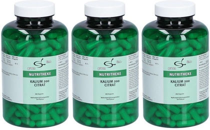 green line NUTRITHEKE Kalium Citrat 200 Kapseln glutenfrei laktosefrei ohne Gelatine – Bild 1 von 1