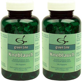 green line NUTRITHEKE Knoblauch Kapseln 360 Stück glutenfrei laktosefrei ohne Gelatine und Zusatzstoffe – Bild 1 von 1