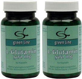 green line NUTRITHEKE L-Glutamin 500 mg Kapseln 120 Stück glutenfrei laktosefrei ohne Gelatine und Zusatzstoffe – Bild 1 von 1