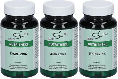 green line NUTRITHEKE Lysin und Zink Citrat Kapseln 180 Stück – Bild 1 von 1