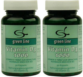 green line NUTRITHEKE Vitamin D3 1000 I.E. Kapseln laktosefrei und ohne Zusatzstoffe – Bild 1 von 1