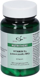 Green Line Nutritheke Vitamin D3 3000 IE und Vitamin K2 MK7 200 µg Kapseln 60 Stück – Bild 1 von 2
