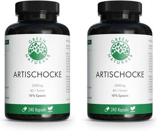 GREEN NATURALS Artischocke Kapseln vegan glutenfrei ohne Zusatzstoffe 240 Stück – Bild 1 von 2