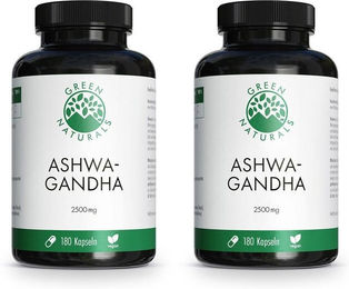 GREEN NATURALS Ashwagandha 2500 mg Hochdosiert Vegan Kapseln 180 Stück – Bild 1 von 1
