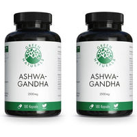 Produktbild von GREEN NATURALS Ashwagandha 2500 mg Hochdosiert Vegan Kapseln 180 Stück