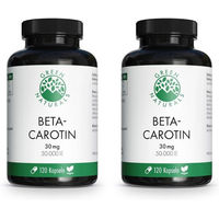 Produktbild von GREEN NATURALS Beta-Carotin Vitamin A Kapseln vegan ohne Zusatzstoffe 120 Stück