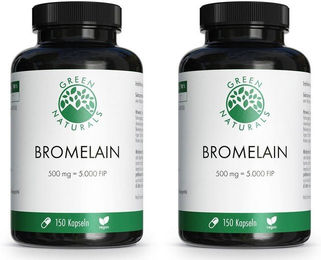 GREEN NATURALS Bromelain 500 mg Kapseln vegan ohne Zusatzstoffe 150 Stück – Bild 1 von 1