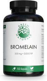 Green Naturals Bromelain 500 mg Kapseln vegan ohne Zusatzstoffe 150 Stück – Bild 1 von 2