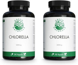 GREEN NATURALS Chlorella Kapseln vegan glutenfrei ohne Zusatzstoffe – Bild 1 von 2