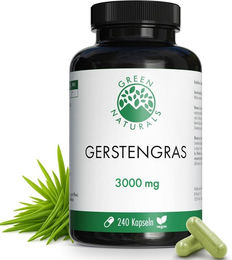 Green Naturals Gerstengras 3000 mg Kapseln vegan ohne Zusatzstoffe 240 Stück – Bild 1 von 3