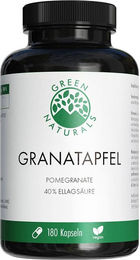 GREEN NATURALS Granatapfel mit 40% Ellagsäure Kapseln vegan laktosefrei glutenfrei 180 Stück – Bild 1 von 1