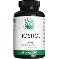 Produktbild von Green Naturals Inositol Myo-Inositol und D-Chiro-Inositol Kapseln vegan glutenfrei 120 Stück