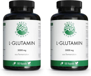 GREEN NATURALS L-Glutamin 3000 mg Kapseln vegan glutenfrei ohne Zusatzstoffe 180 Stück – Bild 1 von 3
