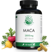 Produktbild von Green Naturals Maca 2800 mg hochdosiert 40:1 Kapseln vegan 180 Stück