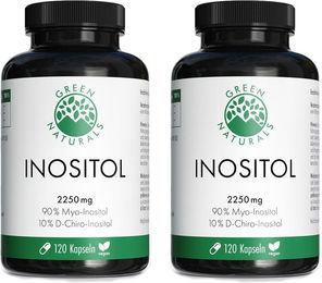 GREEN NATURALS Myo-Inositol 2025 mg und D-Chiro 225 mg Kapseln vegan ohne Zusatzstoffe 240 Stück – Bild 1 von 3