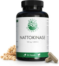 Green Naturals Nattokinase 100 mg Kapseln vegan ohne Zusatzstoffe 365 Stück – Bild 1 von 3