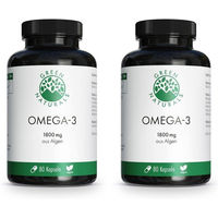 Produktbild von GREEN NATURALS Omega-3 Kapseln vegan mit DHA
