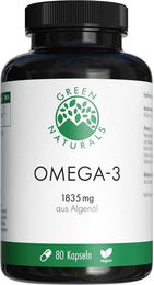 GREEN NATURALS Omega-3 Kapseln vegan mit DHA 80 Stück – Bild 1 von 3