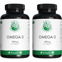 Produktbild von GREEN NATURALS Omega-3 Kapseln vegan mit DHA