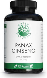 GREEN NATURALS Panax Ginseng Kapseln vegan ohne Zusatzstoffe 180 Stück – Bild 1 von 3