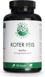 GREEN NATURALS Roter Reis Monacolin K Kapseln vegan ohne Zusatzstoffe 180 Stück – Bild 1 von 5