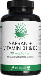 Green Naturals Safran-Extrakt mit Vitamin B1 und B3 vegane Kapseln – Bild 1 von 1