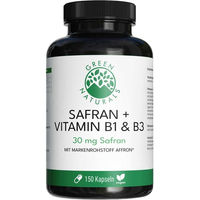 Produktbild von Green Naturals Safran-Extrakt mit Vitamin B1 und B3 vegane Kapseln