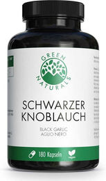 GREEN NATURALS Schwarzer Knoblauch 600 mg Kapseln vegan ohne Zusatzstoffe 180 Stück – Bild 1 von 4