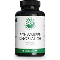 Produktbild von Green Naturals Schwarzer Knoblauch 750 mg Kapseln vegan ohne Zusatzstoffe 180 Stück